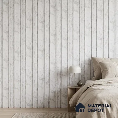 Dove Grey Marble Look PN 03555 9.5 ft x 4.7 inch Charcoal Panel - 12 mm | Suitable for Feature Wall, TV Unit & Living Room | Width is Subjected to 5% Variation