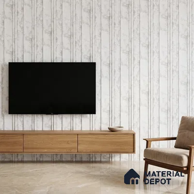 Dove Grey Marble Look PN 03555 9.5 ft x 4.7 inch Charcoal Panel - 12 mm | Suitable for Feature Wall, TV Unit & Living Room | Width is Subjected to 5% Variation