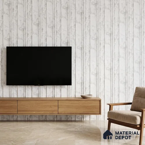 Dove Grey Marble Look PN 03555 9.5 ft x 4.7 inch Charcoal Panel - 12 mm | Suitable for Feature Wall, TV Unit & Living Room | Width is Subjected to 5% Variation