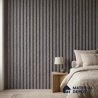 Silver Grey Luxury Look PN 03558 9.5 ft x 4.8 inch Charcoal Panel - 11 mm | Suitable for Feature Wall, TV Unit & Living Room | Width is Subjected to 5% Variation