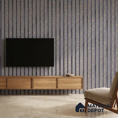 Silver Grey Luxury Look PN 03558 9.5 ft x 4.8 inch Charcoal Panel - 11 mm | Suitable for Feature Wall, TV Unit & Living Room | Width is Subjected to 5% Variation