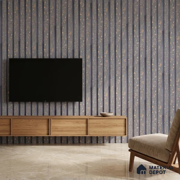 Silver Grey Luxury Look PN 03558 9.5 ft x 4.8 inch Charcoal Panel - 11 mm | Suitable for Feature Wall, TV Unit & Living Room | Width is Subjected to 5% Variation