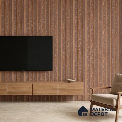 Mocha Brown Luxury Look PN 03560 9.5 ft x 4.8 inch Charcoal Panel - 11 mm | Suitable for Feature Wall, TV Unit & Living Room | Width is Subjected to 5% Variation