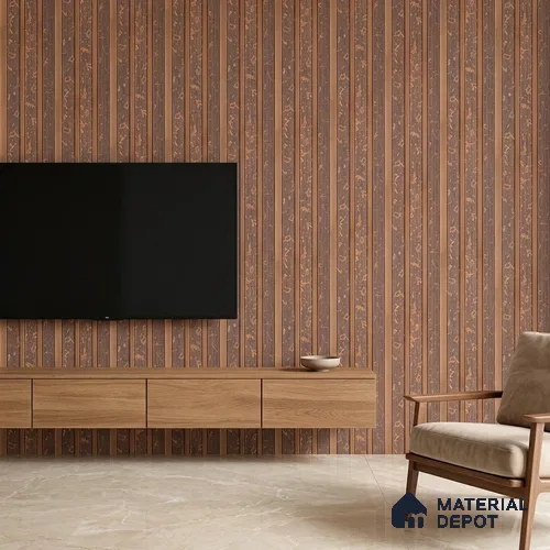 Mocha Brown Luxury Look PN 03560 9.5 ft x 4.8 inch Charcoal Panel - 11 mm | Suitable for Feature Wall, TV Unit & Living Room | Width is Subjected to 5% Variation
