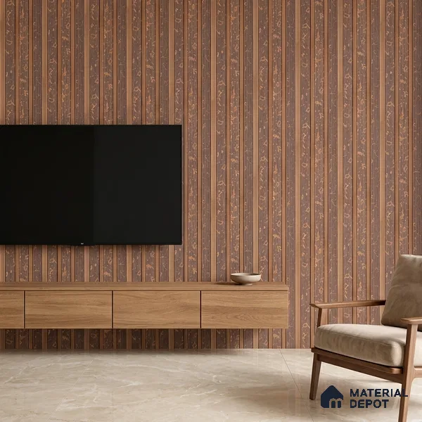 Mocha Brown Luxury Look PN 03560 9.5 ft x 4.8 inch Charcoal Panel - 11 mm | Suitable for Feature Wall, TV Unit & Living Room | Width is Subjected to 5% Variation