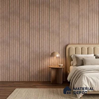 Mocha Brown Leather Look PN 04182 8 ft x 6.2 inch Charcoal Panel - 6 mm | Suitable for Feature Wall, TV Unit & Living Room | Width is Subjected to 5% Variation