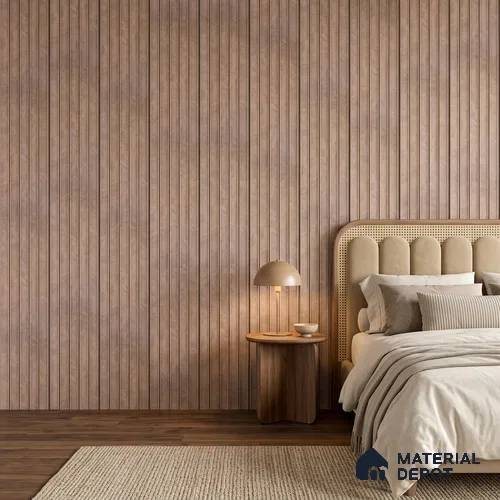 Mocha Brown Leather Look PN 04182 8 ft x 6.2 inch Charcoal Panel - 6 mm | Suitable for Feature Wall, TV Unit & Living Room | Width is Subjected to 5% Variation