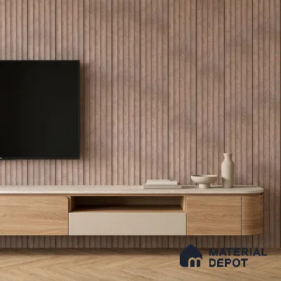 Mocha Brown Leather Look PN 04182 8 ft x 6.2 inch Charcoal Panel - 6 mm | Suitable for Feature Wall, TV Unit & Living Room | Width is Subjected to 5% Variation