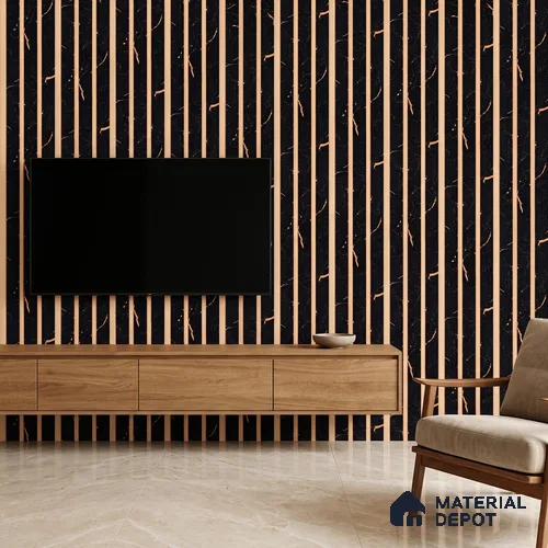 Onyx Black Marble Look PN 05539 9.5 ft x 6 inch Charcoal Panel - 7 mm | Suitable for Feature Wall, TV Unit & Living Room | Width is Subjected to 5% Variation