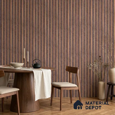 Cappucino Brown Stone Look PN 05546 8 ft x 6 inch Charcoal Panel - 7 mm | Suitable for Feature Wall, TV Unit & Living Room | Width is Subjected to 5% Variation