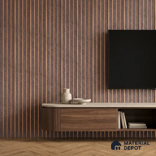 Cappucino Brown Stone Look PN 05546 8 ft x 6 inch Charcoal Panel - 7 mm | Suitable for Feature Wall, TV Unit & Living Room | Width is Subjected to 5% Variation