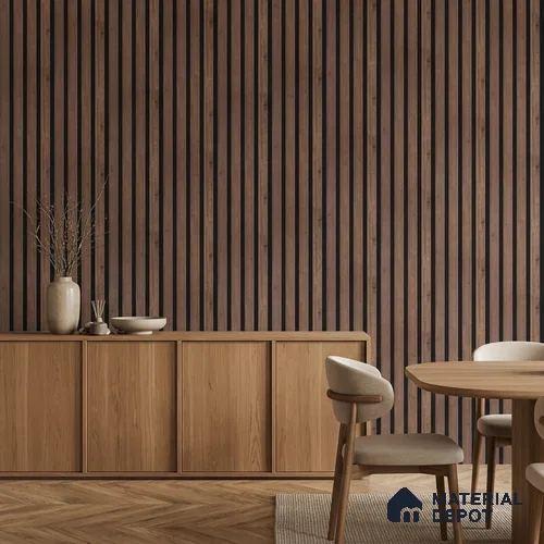 Wooden Look PN 05547 8 ft x 6 inch Charcoal Panel - 7 mm | Suitable for Feature Wall, TV Unit & Living Room | Width is Subjected to 5% Variation