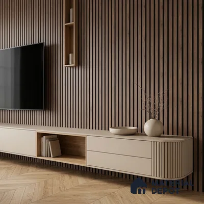 Wooden Look PN 05547 8 ft x 6 inch Charcoal Panel - 7 mm | Suitable for Feature Wall, TV Unit & Living Room | Width is Subjected to 5% Variation