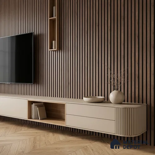 Wooden Look PN 05547 8 ft x 6 inch Charcoal Panel - 7 mm | Suitable for Feature Wall, TV Unit & Living Room | Width is Subjected to 5% Variation