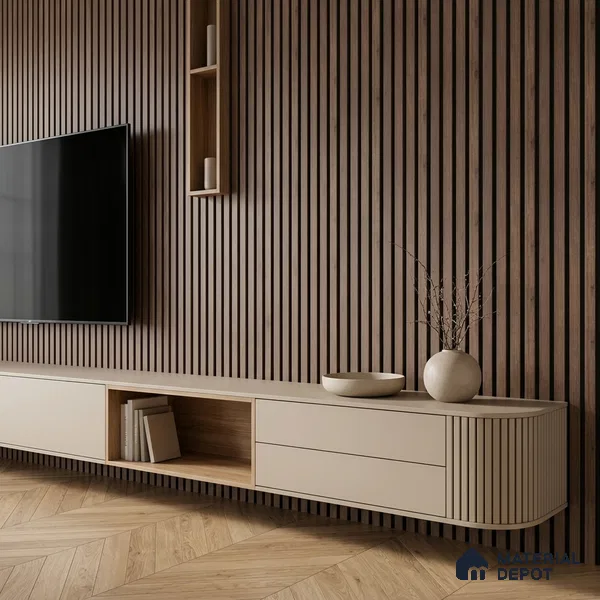 Wooden Look PN 05547 8 ft x 6 inch Charcoal Panel - 7 mm | Suitable for Feature Wall, TV Unit & Living Room | Width is Subjected to 5% Variation
