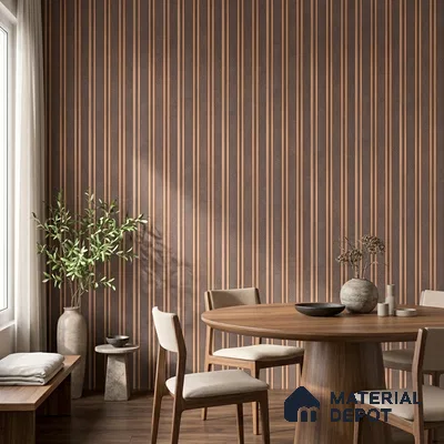 Cappucino Brown Leather Look PN 05549 8 ft x 6 inch Charcoal Panel - 7 mm | Suitable for Feature Wall, TV Unit & Living Room | Width is Subjected to 5% Variation