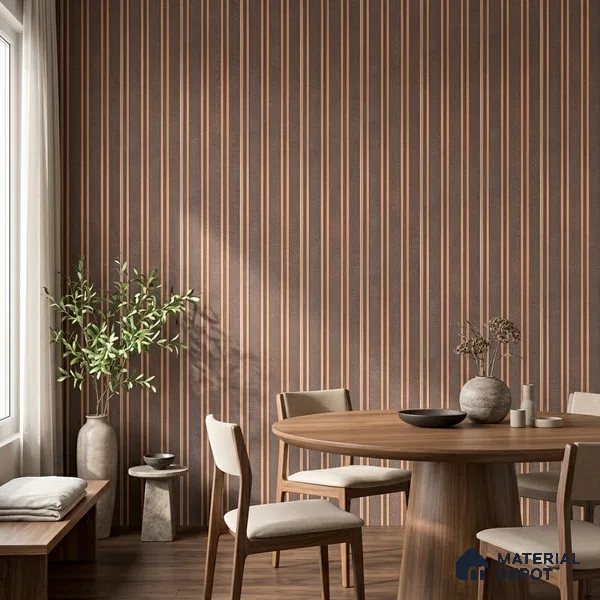 Cappucino Brown Leather Look PN 05549 8 ft x 6 inch Charcoal Panel - 7 mm | Suitable for Feature Wall, TV Unit & Living Room | Width is Subjected to 5% Variation