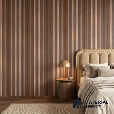 Cappucino Brown Leather Look PN 05549 8 ft x 6 inch Charcoal Panel - 7 mm | Suitable for Feature Wall, TV Unit & Living Room | Width is Subjected to 5% Variation