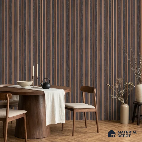 Wooden Look PN 05550 8 ft x 6 inch Charcoal Panel - 7 mm | Suitable for Feature Wall, TV Unit & Living Room | Width is Subjected to 5% Variation