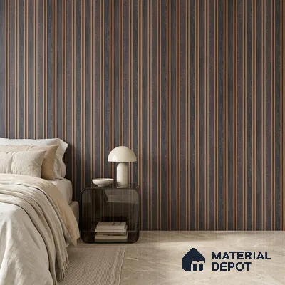 Wooden Look PN 05550 8 ft x 6 inch Charcoal Panel - 7 mm | Suitable for Feature Wall, TV Unit & Living Room | Width is Subjected to 5% Variation