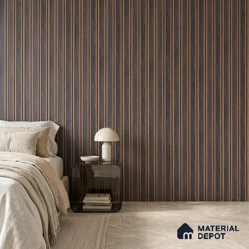 Wooden Look PN 05550 8 ft x 6 inch Charcoal Panel - 7 mm | Suitable for Feature Wall, TV Unit & Living Room | Width is Subjected to 5% Variation