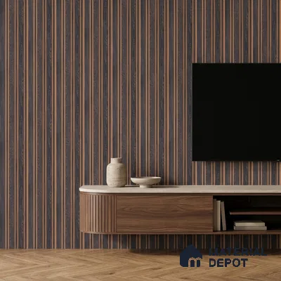 Wooden Look PN 05550 8 ft x 6 inch Charcoal Panel - 7 mm | Suitable for Feature Wall, TV Unit & Living Room | Width is Subjected to 5% Variation
