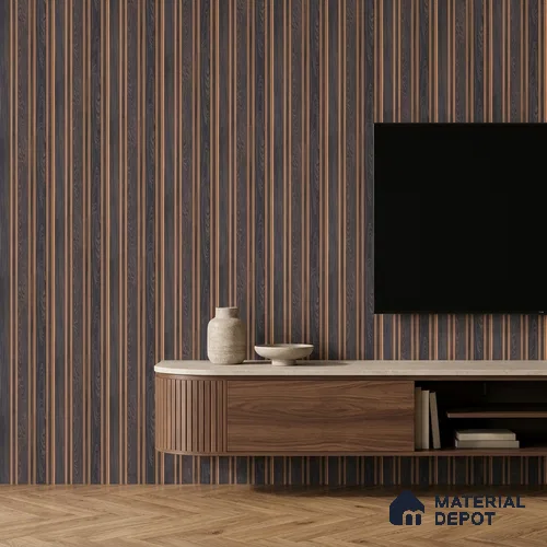 Wooden Look PN 05550 8 ft x 6 inch Charcoal Panel - 7 mm | Suitable for Feature Wall, TV Unit & Living Room | Width is Subjected to 5% Variation