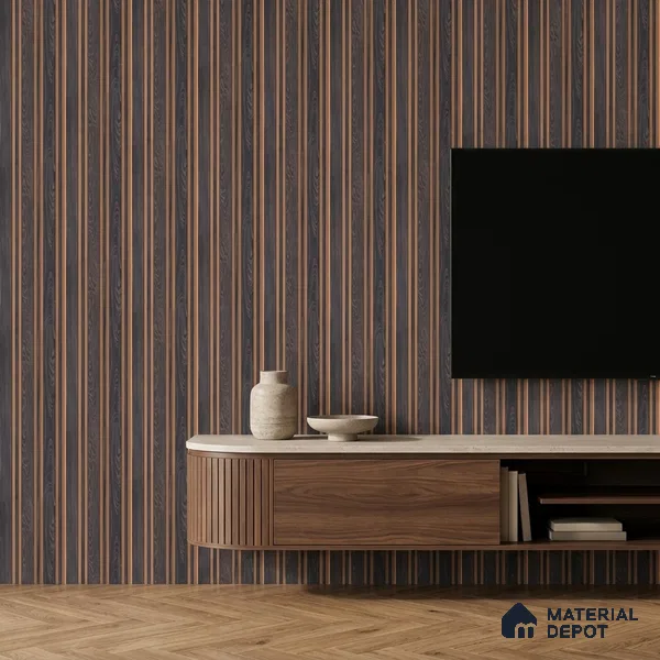 Wooden Look PN 05550 8 ft x 6 inch Charcoal Panel - 7 mm | Suitable for Feature Wall, TV Unit & Living Room | Width is Subjected to 5% Variation