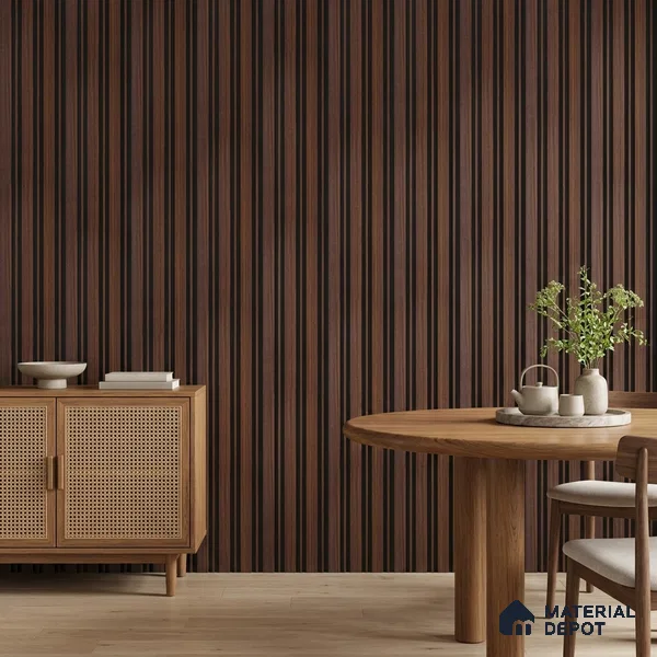 Wooden Look PN 05551 8 ft x 6 inch Charcoal Panel - 7 mm | Suitable for Feature Wall, TV Unit & Living Room | Width is Subjected to 5% Variation