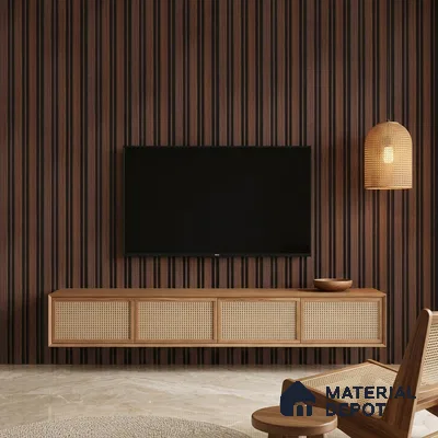 Wooden Look PN 05551 8 ft x 6 inch Charcoal Panel - 7 mm | Suitable for Feature Wall, TV Unit & Living Room | Width is Subjected to 5% Variation