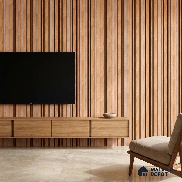 Wooden Look PN 05557 9.5 ft x 12 inch Charcoal Panel - 6 mm | Suitable for Feature Wall, TV Unit & Living Room | Width is Subjected to 5% Variation
