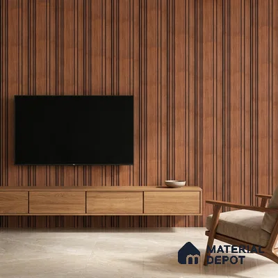 Wooden Look PN 05558 9.5 ft x 12 inch Charcoal Panel - 6 mm | Suitable for Feature Wall, TV Unit & Living Room | Width is Subjected to 5% Variation