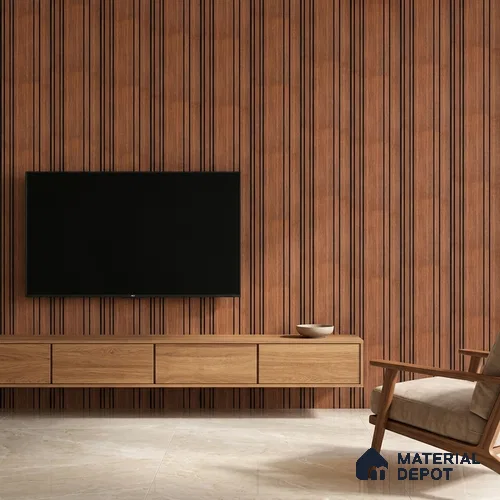 Wooden Look PN 05558 9.5 ft x 12 inch Charcoal Panel - 6 mm | Suitable for Feature Wall, TV Unit & Living Room | Width is Subjected to 5% Variation