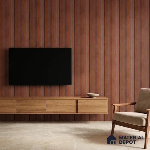 Wooden Look PN 05559 9.5 ft x 12 inch Charcoal Panel - 6 mm | Suitable for Feature Wall, TV Unit & Living Room | Width is Subjected to 5% Variation