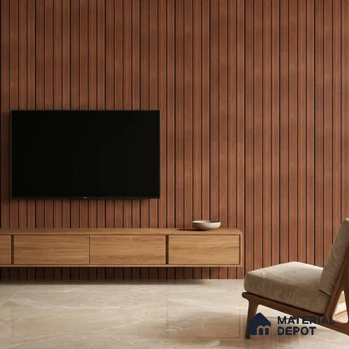 Wooden Look PN 05561 9.5 ft x 12 inch Charcoal Panel - 6 mm | Suitable for Feature Wall, TV Unit & Living Room | Width is Subjected to 5% Variation