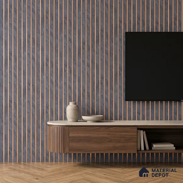 Dark Grey Stone Look PN 05635 8 ft x 6 inch Charcoal Panel - 7 mm | Suitable for Feature Wall, TV Unit & Living Room | Width is Subjected to 5% Variation