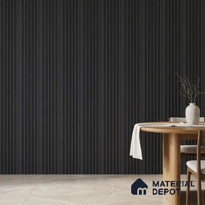 Graphite Black Plain Colour Look PN 05654 8 ft x 4.8 inch Charcoal Panel - 11 mm | Suitable for Feature Wall, TV Unit & Living Room | Width is Subjected to 5% Variation