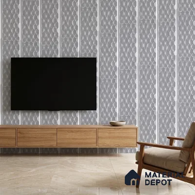 Cloud Grey Metallic Look PN 06073 9.5 ft x 4.7 inch Charcoal Panel - 7 mm | Suitable for Feature Wall, TV Unit & Living Room | Width is Subjected to 5% Variation