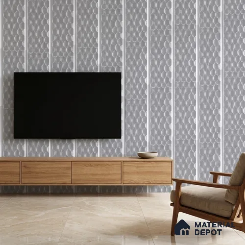 Cloud Grey Metallic Look PN 06073 9.5 ft x 4.7 inch Charcoal Panel - 7 mm | Suitable for Feature Wall, TV Unit & Living Room | Width is Subjected to 5% Variation