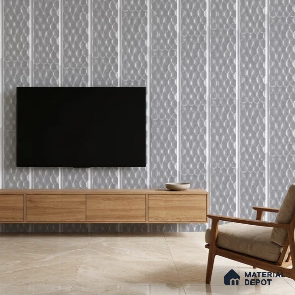 Cloud Grey Metallic Look PN 06073 9.5 ft x 4.7 inch Charcoal Panel - 7 mm | Suitable for Feature Wall, TV Unit & Living Room | Width is Subjected to 5% Variation