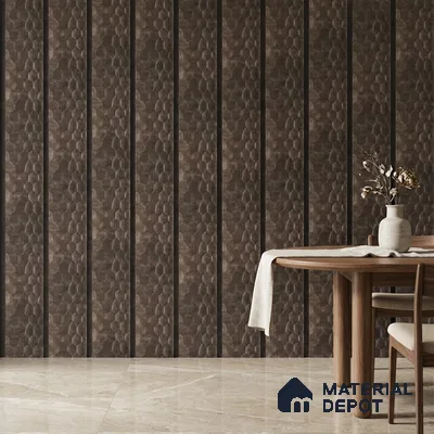 Cappucino Brown Metallic Look PN 06074 9.5 ft x 4.7 inch Charcoal Panel - 7 mm | Suitable for Feature Wall, TV Unit & Living Room | Width is Subjected to 5% Variation