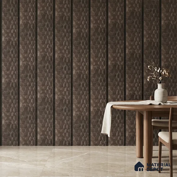 Cappucino Brown Metallic Look PN 06074 9.5 ft x 4.7 inch Charcoal Panel - 7 mm | Suitable for Feature Wall, TV Unit & Living Room | Width is Subjected to 5% Variation