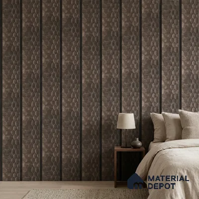 Cappucino Brown Metallic Look PN 06074 9.5 ft x 4.7 inch Charcoal Panel - 7 mm | Suitable for Feature Wall, TV Unit & Living Room | Width is Subjected to 5% Variation