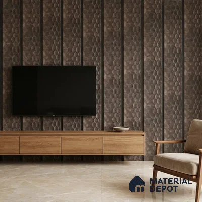 Cappucino Brown Metallic Look PN 06074 9.5 ft x 4.7 inch Charcoal Panel - 7 mm | Suitable for Feature Wall, TV Unit & Living Room | Width is Subjected to 5% Variation