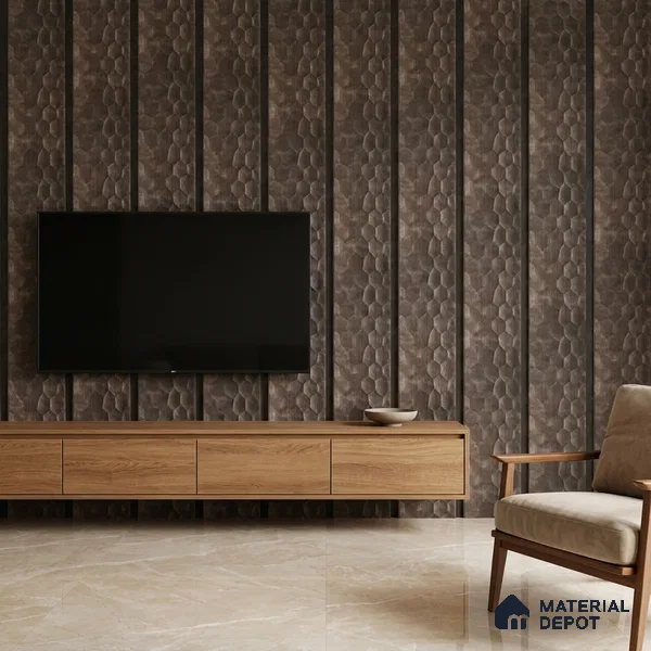 Cappucino Brown Metallic Look PN 06074 9.5 ft x 4.7 inch Charcoal Panel - 7 mm | Suitable for Feature Wall, TV Unit & Living Room | Width is Subjected to 5% Variation