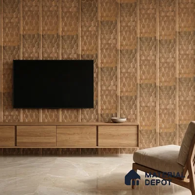 Teak Brown Metallic Look PN 06075 9.5 ft x 4.7 inch Charcoal Panel - 7 mm | Suitable for Feature Wall, TV Unit & Living Room | Width is Subjected to 5% Variation