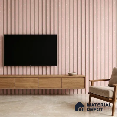 Baby Pink Luxury Look PN 06077 9.5 ft x 4.6 inch Charcoal Panel - 8 mm | Suitable for Feature Wall, TV Unit & Living Room | Width is Subjected to 5% Variation