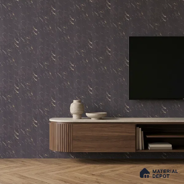 Graphite Grey Marble Look PN 06085 9.5 ft x 4.6 inch Charcoal Panel - 8 mm | Suitable for Feature Wall, TV Unit & Living Room | Width is Subjected to 5% Variation