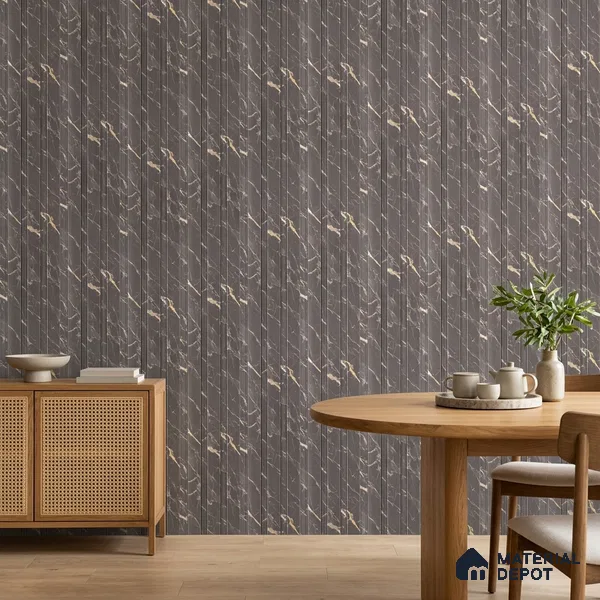Mid Grey Marble Look PN 06087 9.5 ft x 4.6 inch Charcoal Panel - 8 mm | Suitable for Feature Wall, TV Unit & Living Room | Width is Subjected to 5% Variation