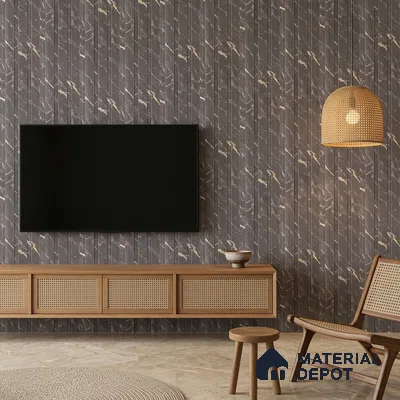 Mid Grey Marble Look PN 06087 9.5 ft x 4.6 inch Charcoal Panel - 8 mm | Suitable for Feature Wall, TV Unit & Living Room | Width is Subjected to 5% Variation